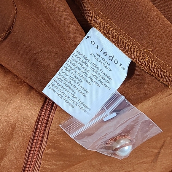 NWOT FOXIEDOX Rust Orange Winter Satin Jumpsuit - Picture 6 of 7